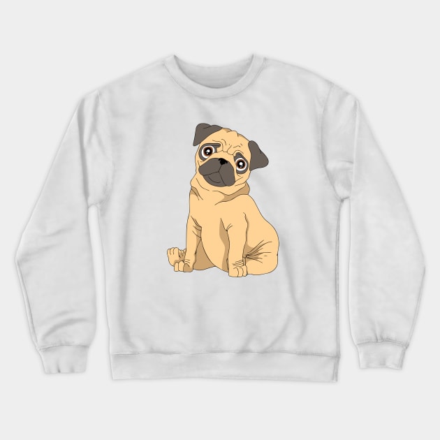 Pug - Cute Pug Dog Crewneck Sweatshirt by KC Happy Shop
